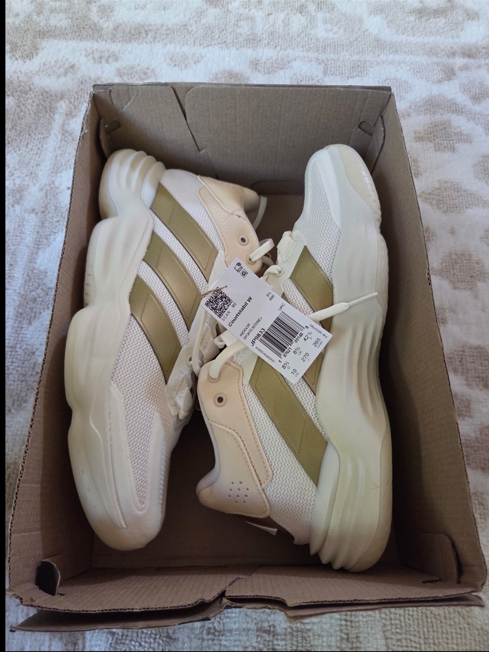 Women’s Cream and Gold Athletic Sneakers